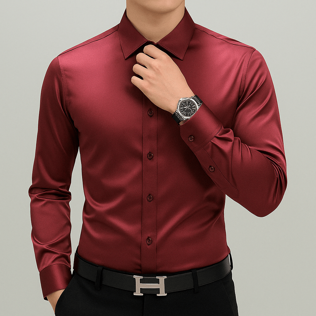 Camisa De Vestir Hombre – Slim Fit Cuello Cuadrado y Manga Larga - Montserrat