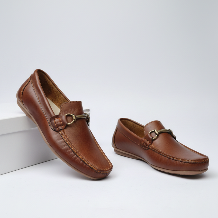 Mocasín Italiano Clásico en Cuero Genuino Hecho a Mano