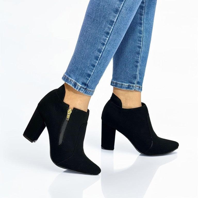 Botines para Mujer de Caña Corta con Tacón Grueso – Estilo Casual Sofisticado